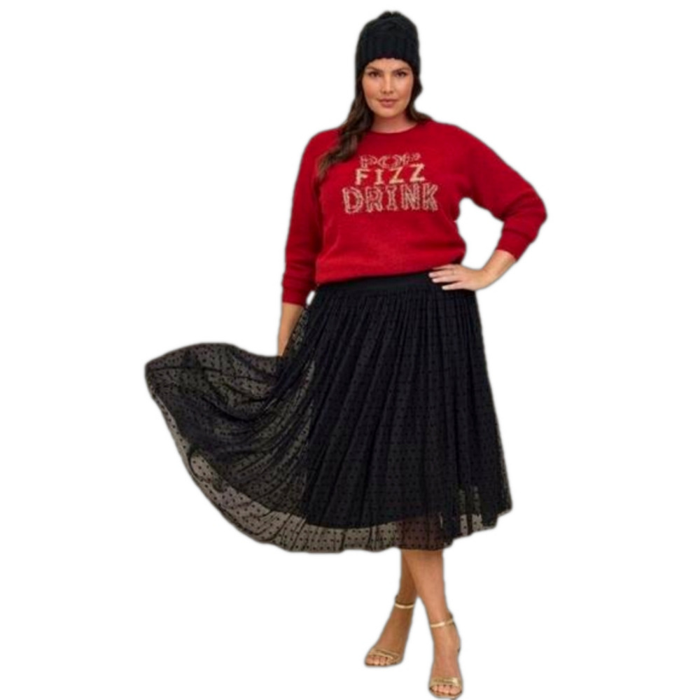 Torrid Plus Size 4X Tinsel Pullover Red Crewneck Sweater Like New Condition